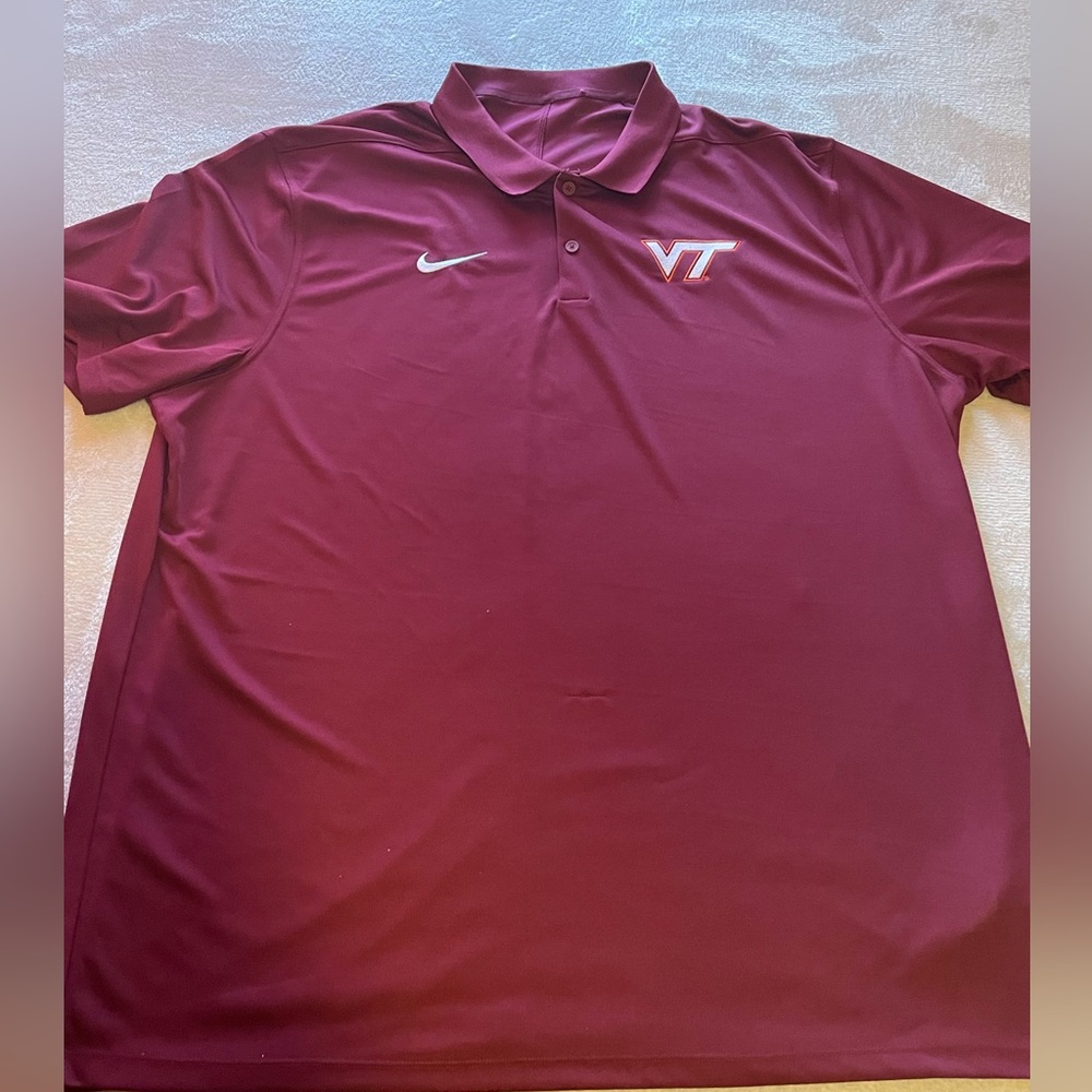 Nike Virginia Tech Golf Polo Shirt Mens XXL Embroidered Performance Stretch